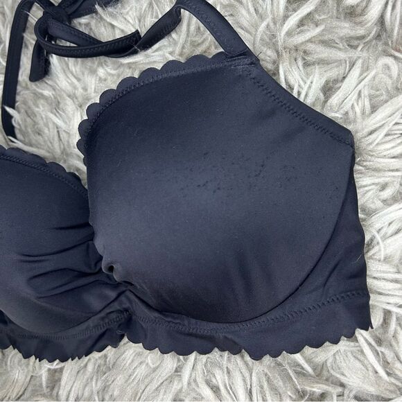 Victoria’s Secret The Getaway Halter black bikini swim top women’s size 32DD - Picture 4 of 9